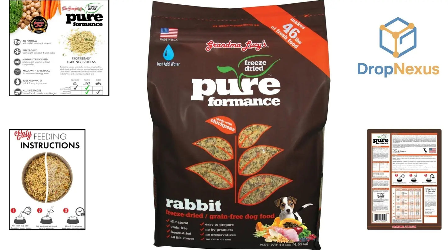 Pureformance Grain-Free Freeze-Dried Rabbit Dog Food, 10lb - Nutrition - Grandma Lucy's