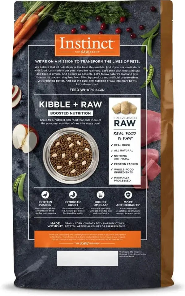 Raw Boost Grain Free Recipe with Real Duck Natural Dry Cat Food, 4.5 Lb -  Instinct